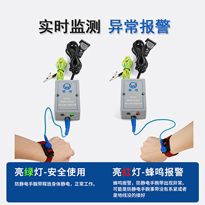 華唯HW-601單工位手腕帶在線報警器HW-603雙工位手環(huán)靜電報警器