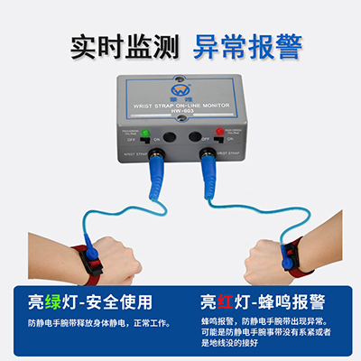 華唯HW-601單工位手腕帶在線報警器HW-603雙工位手環(huán)靜電報警器